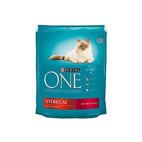 Purina One Sığır Etli Kısırlaştırılmış Yetişkin Kedi Maması (800 g)