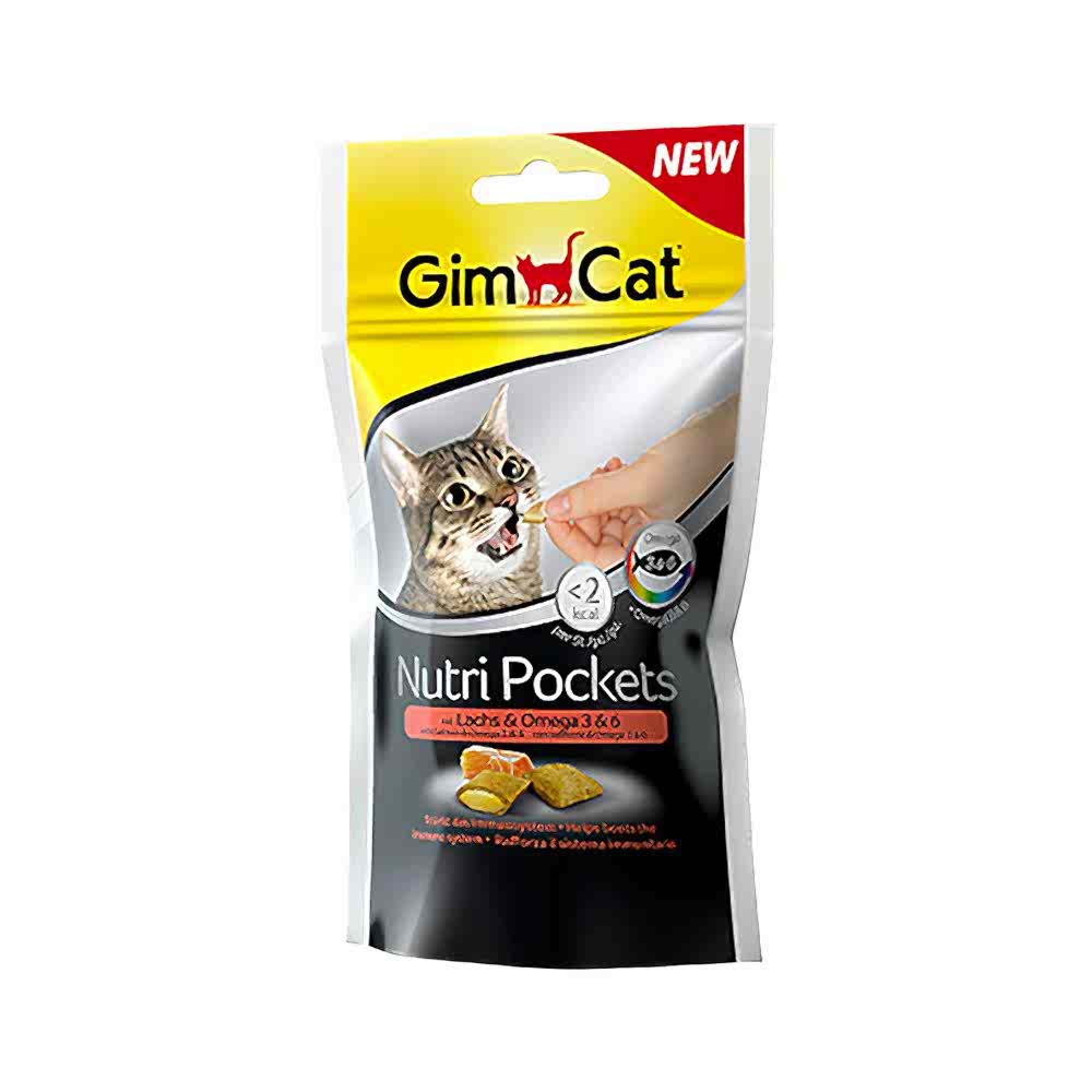 GimCat Nutri Pockets Somonlu ve Omega-3 & 6 Kedi Ödülü (60 g)