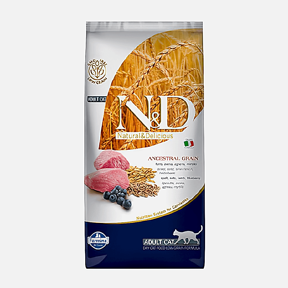 N&D Ancestral Grain Kuzu Etli ve Yaban Mersinli Yetişkin Kedi Maması (5 kg)