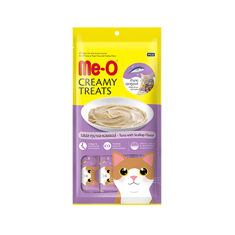 Me-O Creamy Deniz Taraklı ve Ton Balıklı Kedi Ödülü (4 x 15 g)