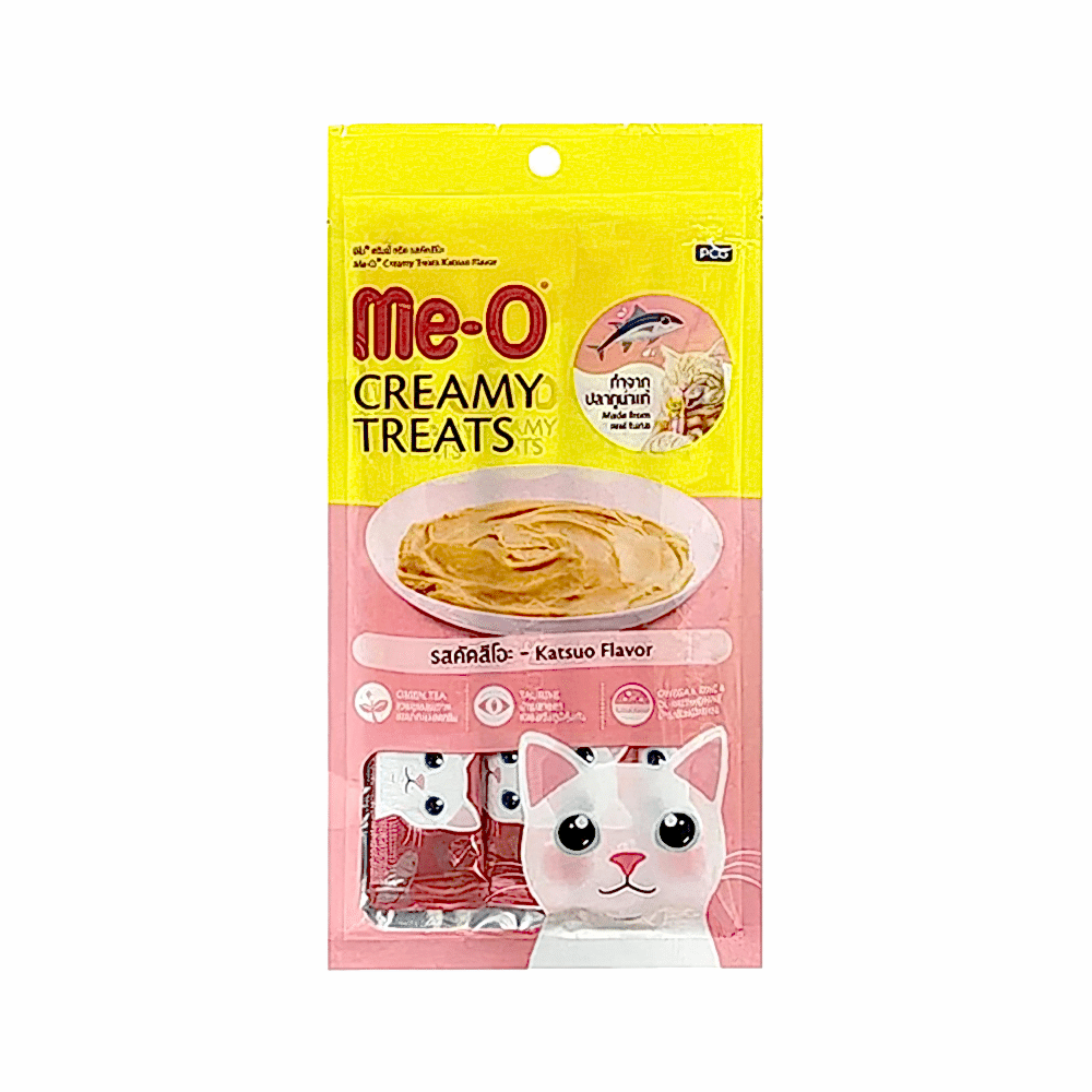 Me-O Creamy Çizgili Orkinos Balıklı Kedi Ödülü (4 x 15 g)