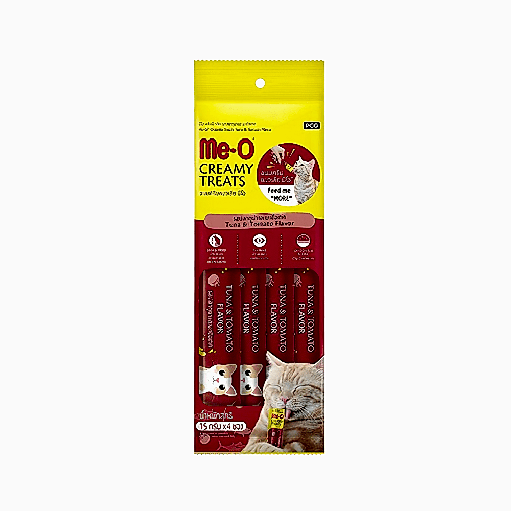 Me-O Creamy Treats Ton Balıklı ve Domatesli Kedi Ödül Maması (4 x 15 g)