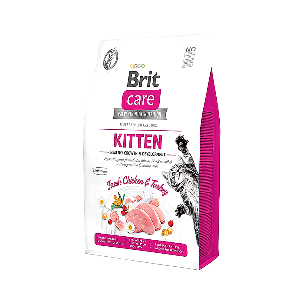 Brit Care Hipoalerjenik Tahılsız, Tavuk Etli & Hindi Etli Yavru Kedi Maması (2 kg)