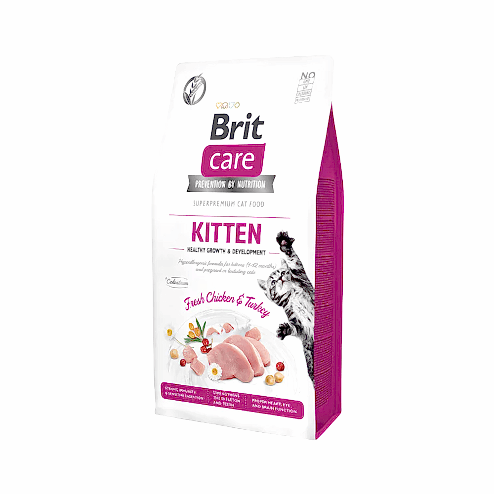Brit Care Tahılsız Tavuk Etli ve Hindi Etli Yavru Kedi Maması (7 kg)