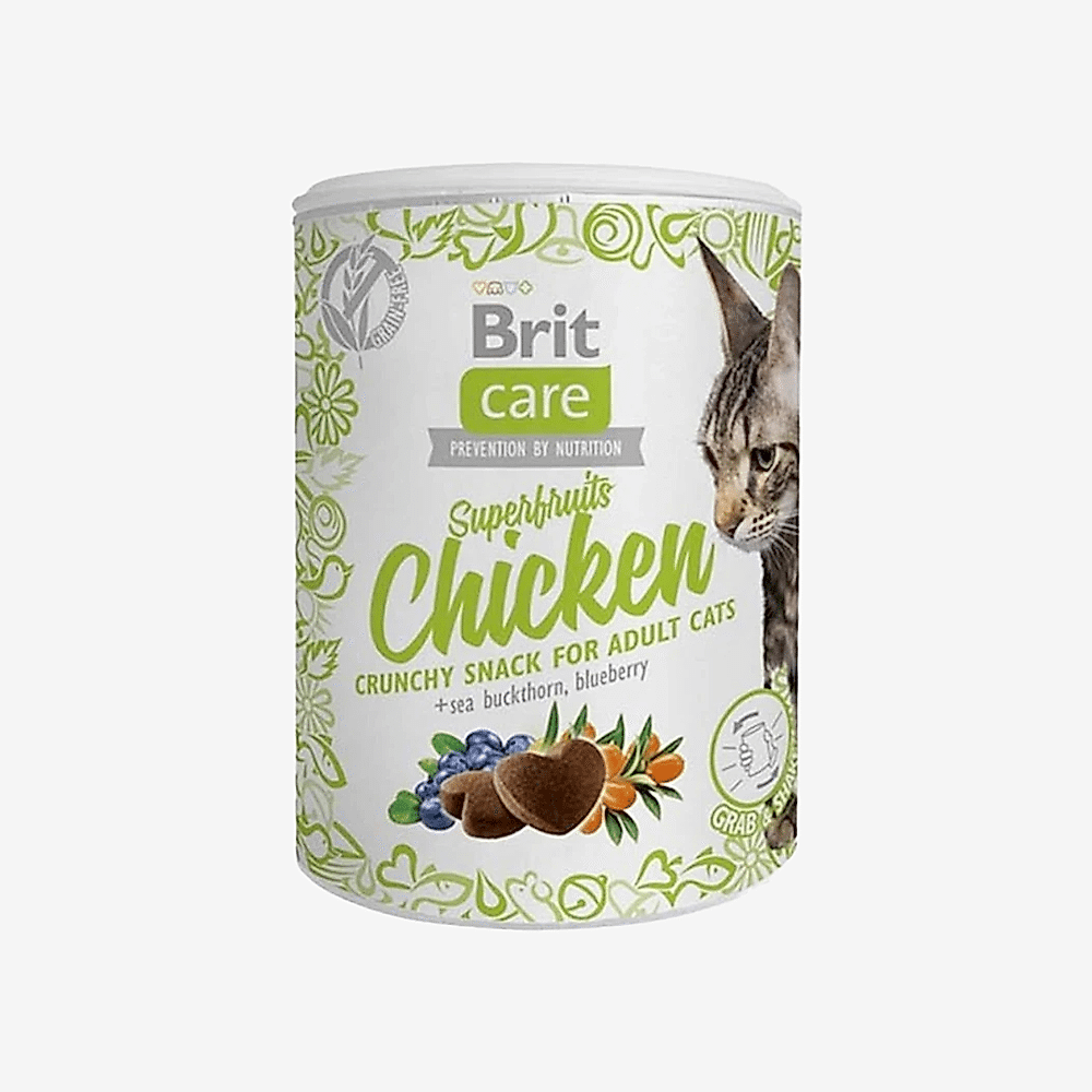 Brit Care Superfruits Tavuk Etli ve Yaban Mersinli Kıtır Kısırlaştırılmış Kedi Ödül Maması (100 g)