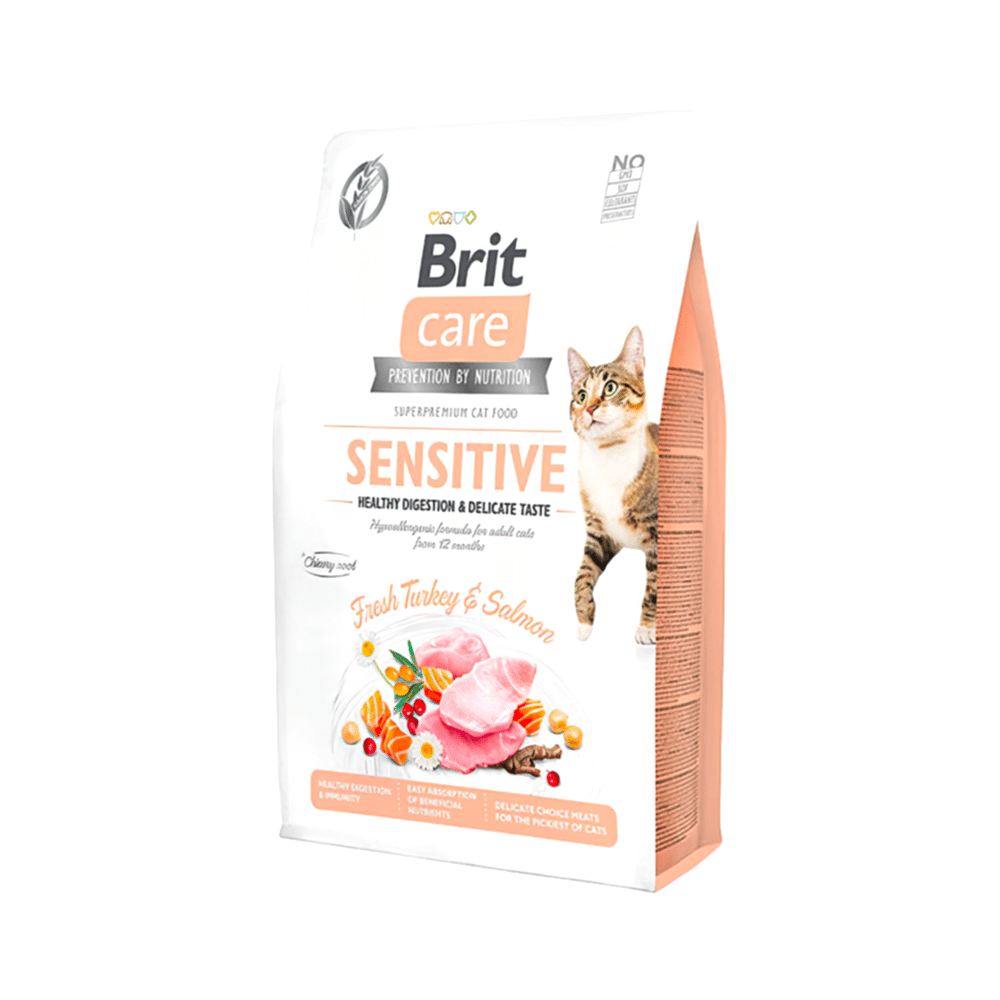 Brit Care Sensitive Hipoalerjenik Hindi Etli ve Somonlu Yetişkin Kedi Maması (2 kg)
