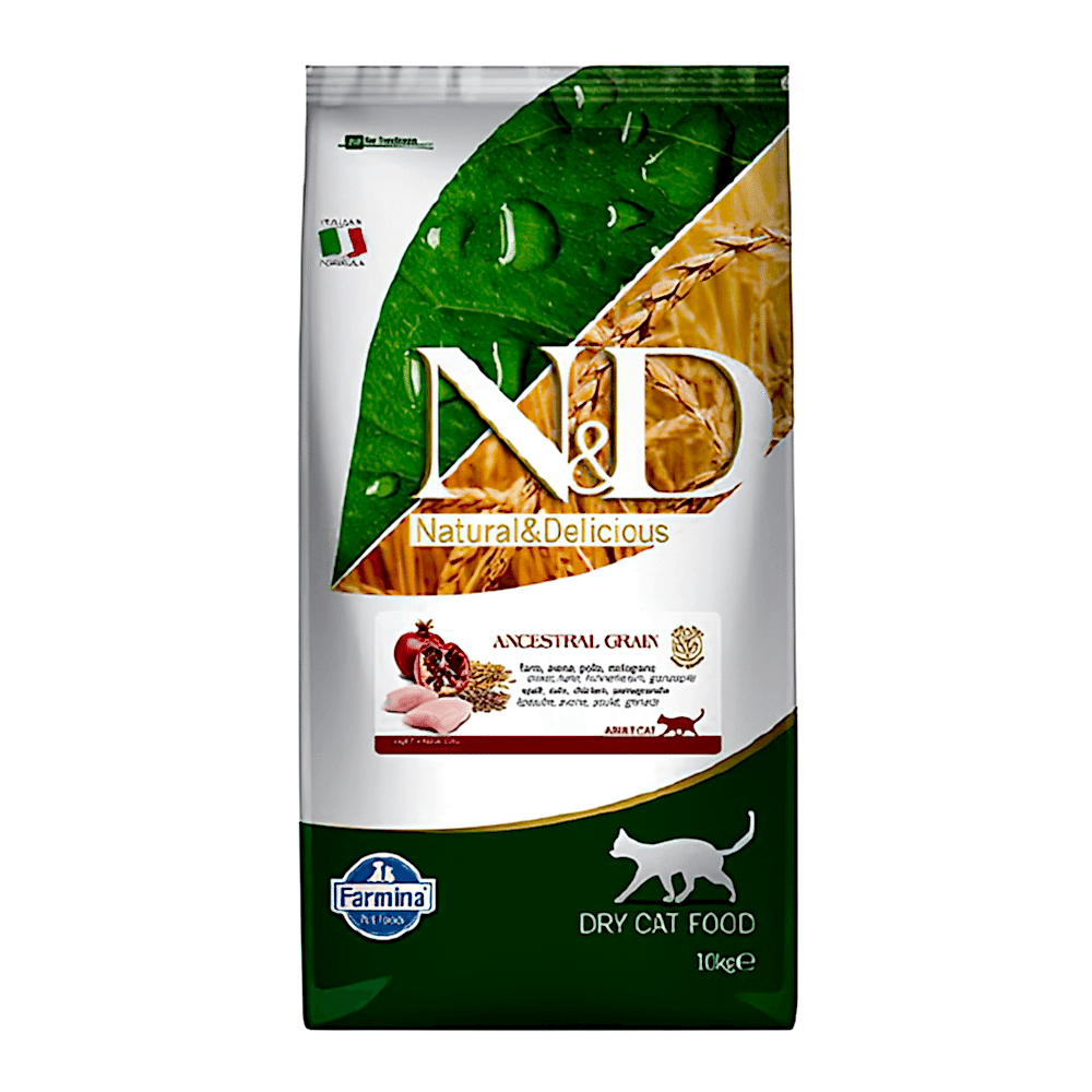 N&D Ancestral Grain Tavuk Etli ve Narlı Yetişkin Kedi Maması (10 kg)