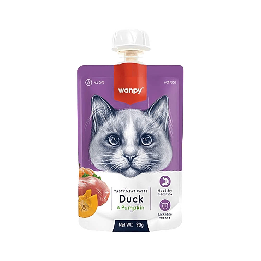 Wanpy Taze Ördek Etli ve Balkabaklı Kedi Et Ezmesi (90 g)