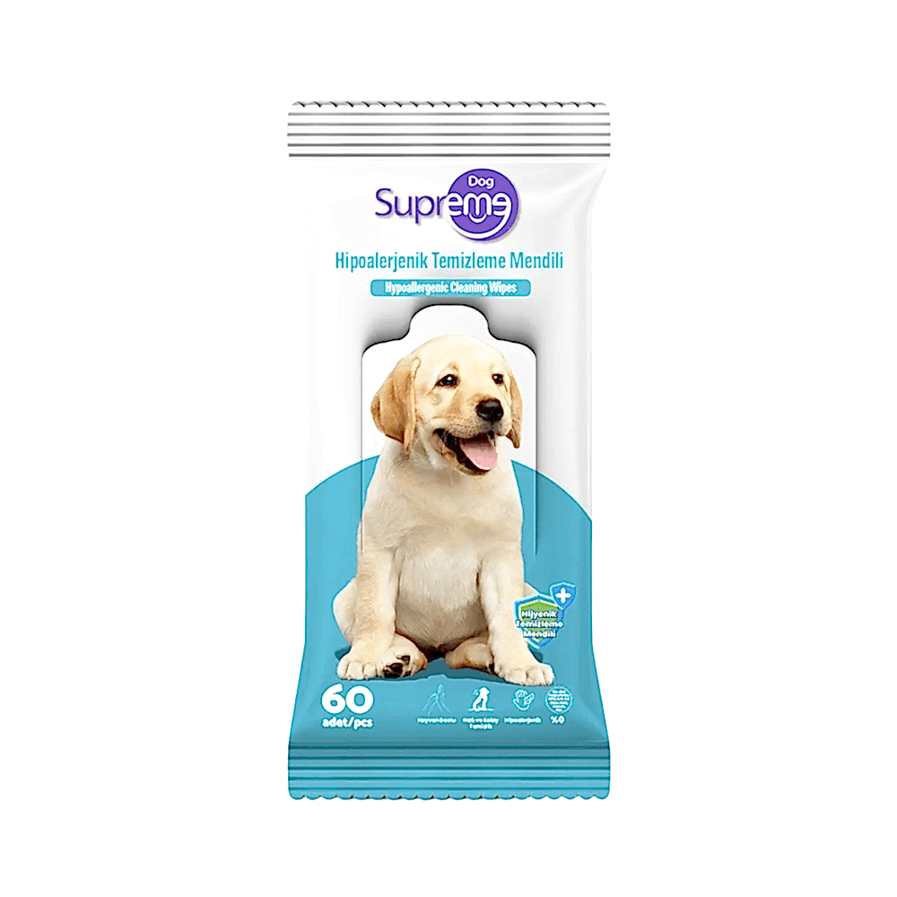 Supreme Kedi ve Köpek Temizleme Mendili (60'lı)