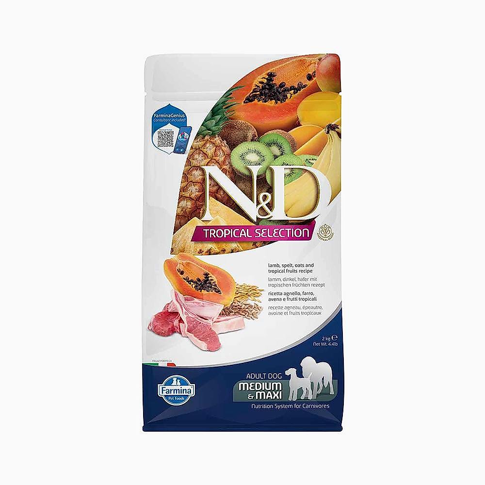 N&D Tropical Kuzu Etli Orta ve Büyük Irk Yetişkin Köpek Maması (2 kg)