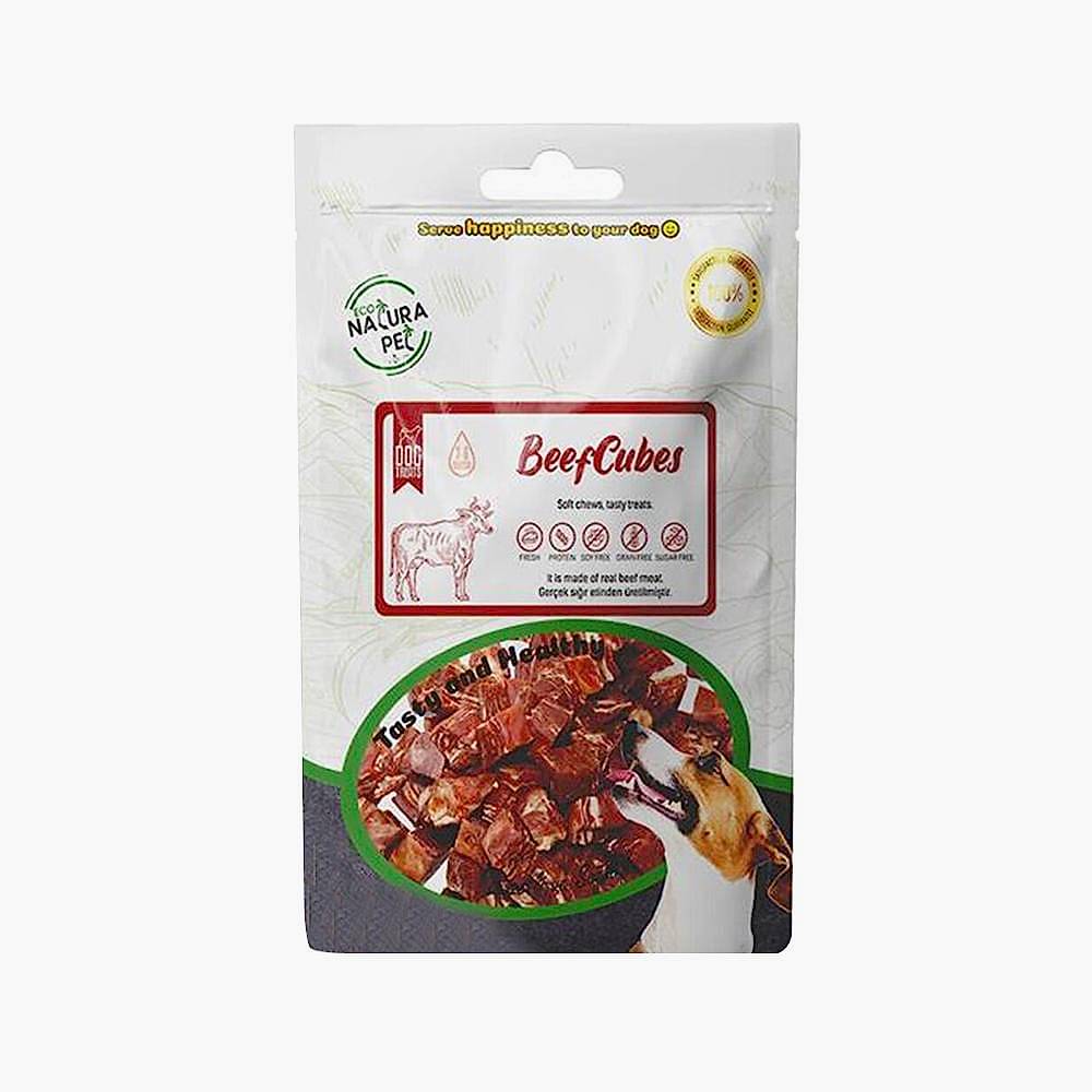 Eco Natura Pet Yumuşak Biftek Etli Küp Köpek Ödülü (100 g)