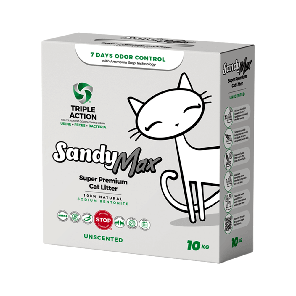 Sandy Max Aktif Karbonlu Kokusuz Kedi Kumu (10 kg)