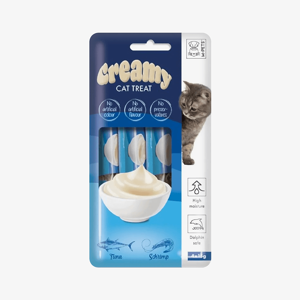 M-Pets Creamy Ton Balığı ve Karidesli Kedi Ödülü (4 x 15 g)