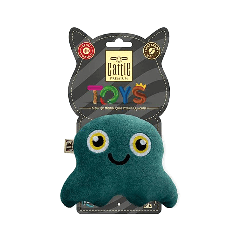 Cattie Matatabi İçerikli Kedi Oyuncağı Peluş Ahtapot (11 cm)