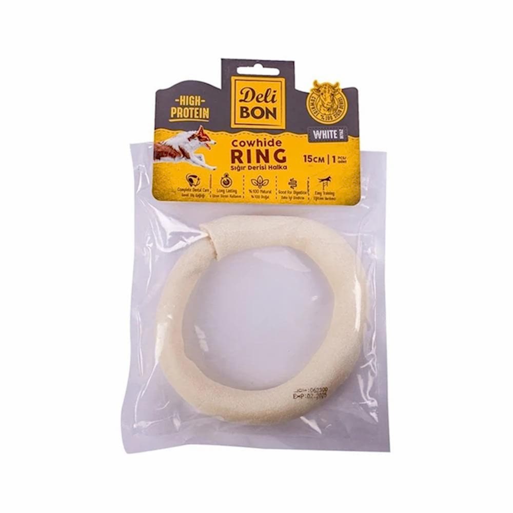 Deli Bon Halka Sığır Derisi Ödül Kemiği (15 cm)