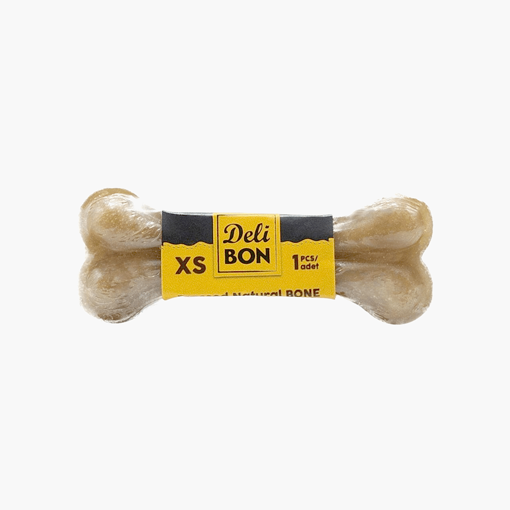Deli Bon Gerçek Deriden Natural Press Kemik Köpek Ödülü (7 cm)