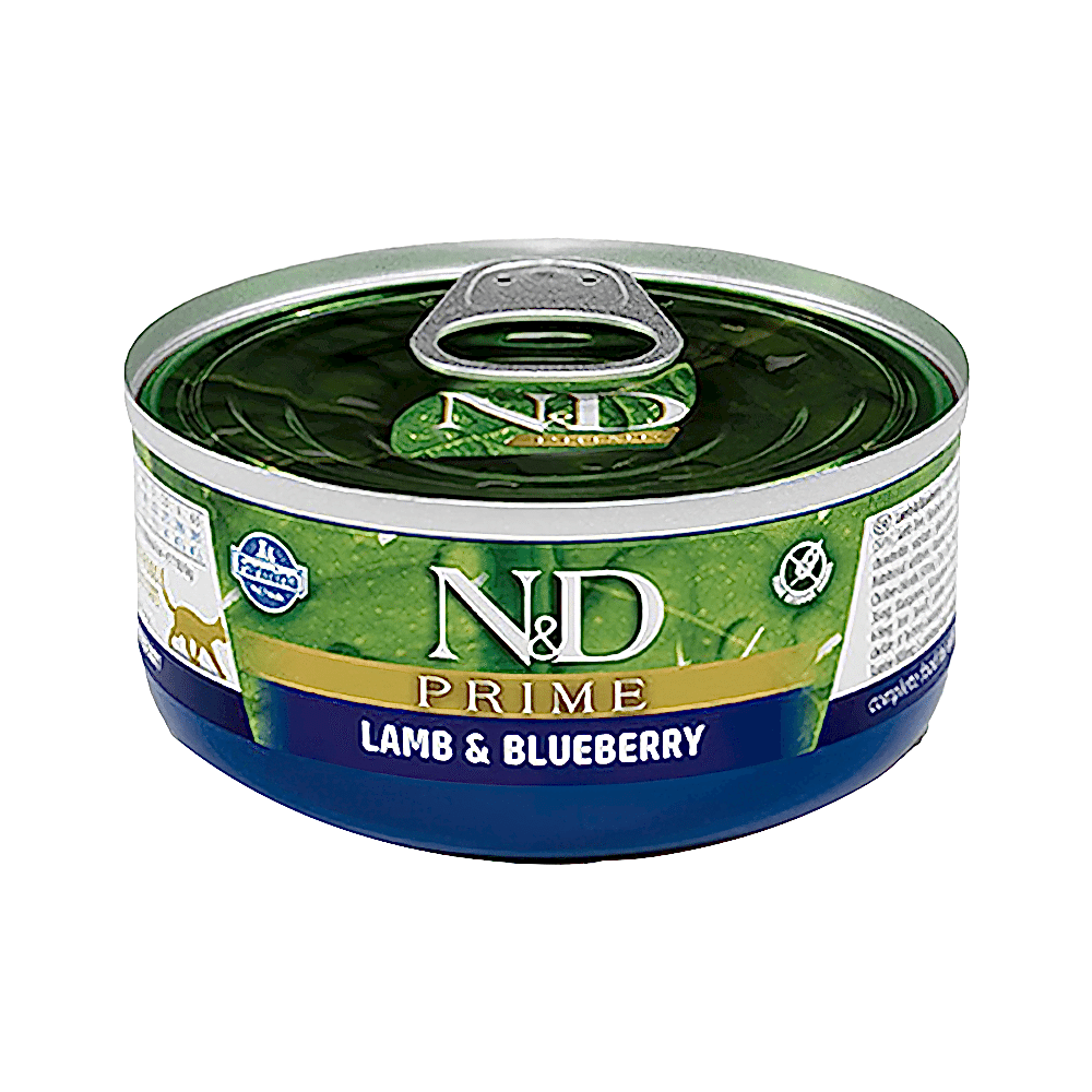 N&D Prime Kuzu Etli ve Yaban Mersinli Yetişkin Kedi Konserve Maması (70 g)