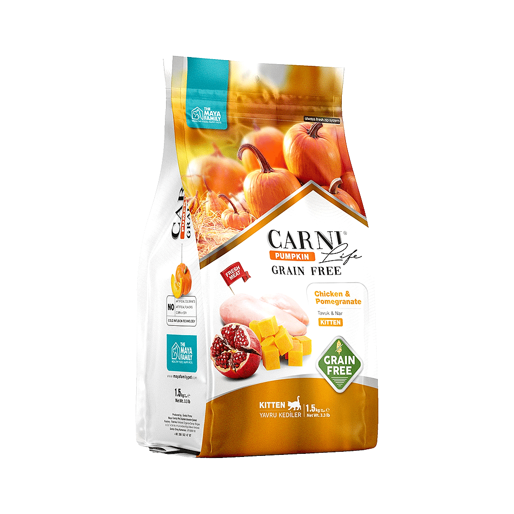 Carni Life Tavuk Etli ve Narlı Yavru Kedi Maması (1,5 kg)