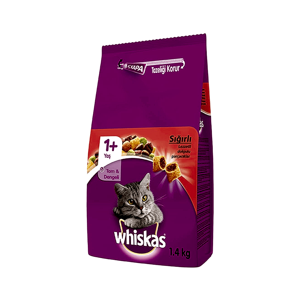 Whiskas Sığır Etli Yetişkin Kedi Maması (1,4 kg)