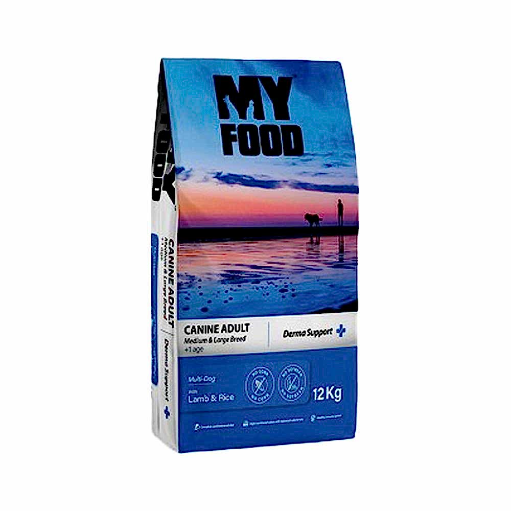 My Food Kuzu Etli Pirinçli Yetişkin Orta Büyük Irk Köpek Maması Derma Support (12 kg)