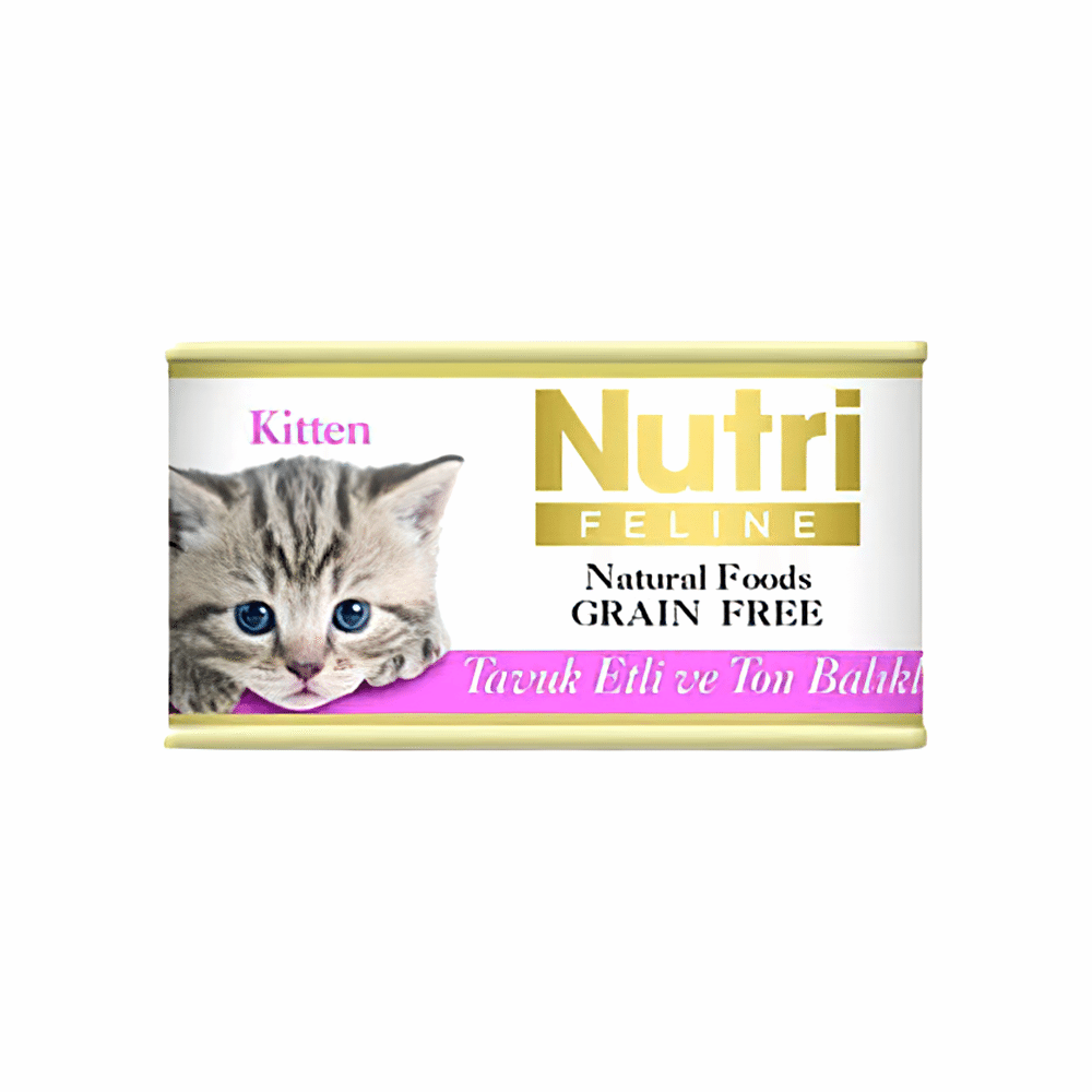 Nutri Feline Tahılsız Tavuk Etli ve Ton Balıklı Yavru Kedi Konserve Maması (85 g)