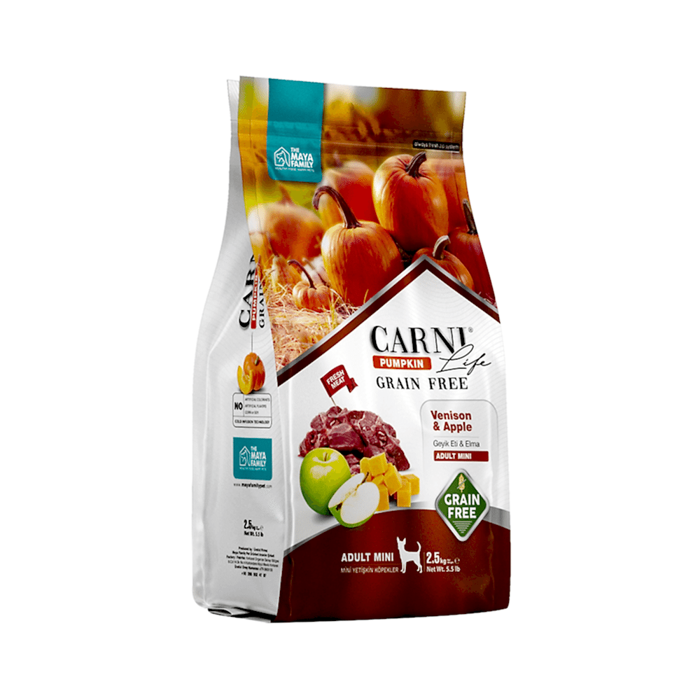 Carni Life Geyik Etli ve Elmalı Yetişkin Köpek Maması (2,5 kg)