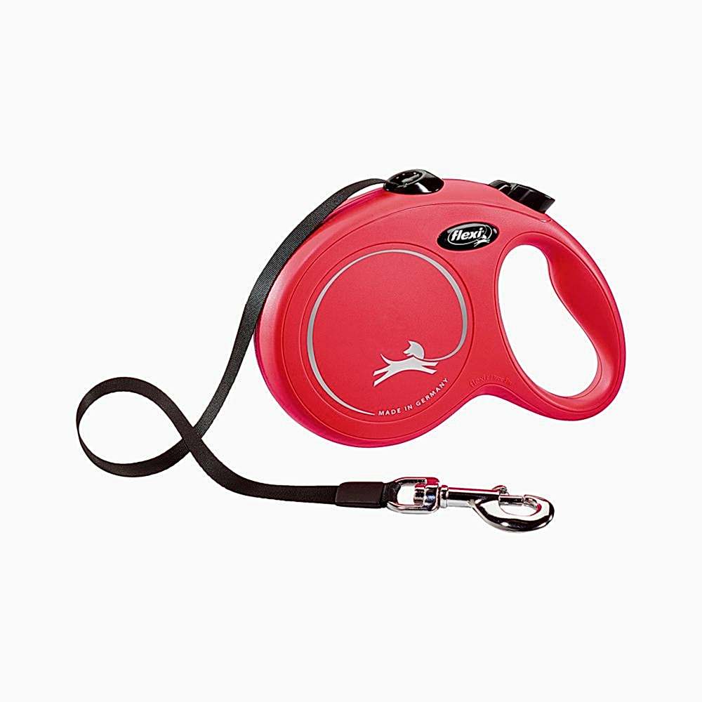 Flexi New Classic Large Kırmızı Şerit Otomatik Gezdirme Tasması (5 m)