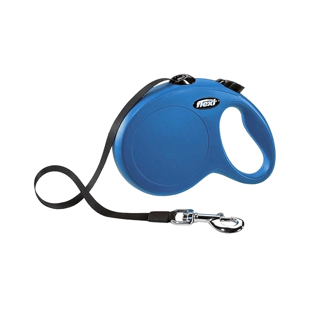 Flexi New Classic Large Mavi Şerit Otomatik Gezdirme Tasması (5 m)