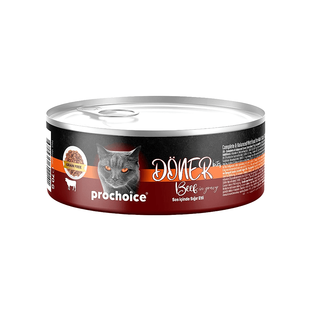 Prochoice Döner Bites Sos İçinde Sığır Etli Yetişkin Kedi Maması (70 g)