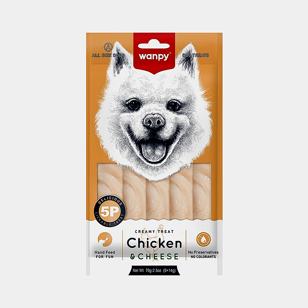 Wanpy Tavuk Etli Peynirli Kremalı Köpek Ödülü (5 x 14 g)