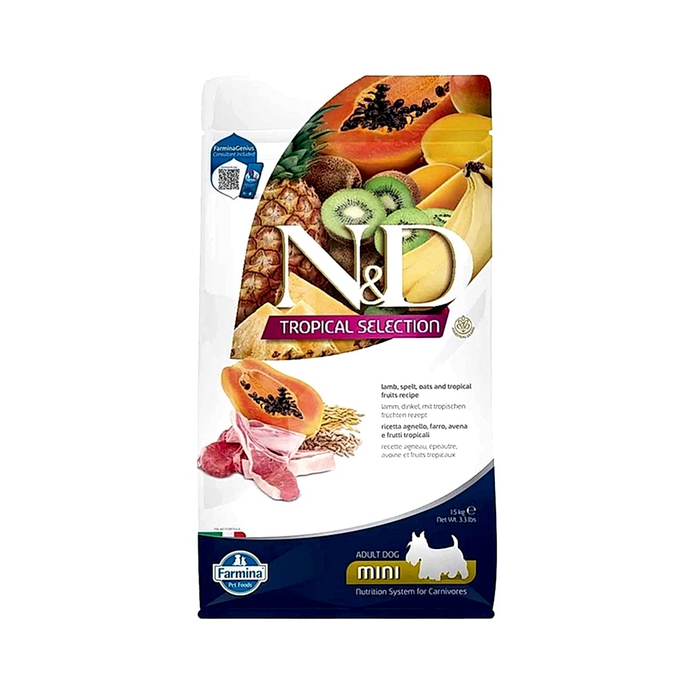 N&D Tropical Celection Kuzu Etli Küçük Irk Yetişkin Köpek Maması (1,5 kg)