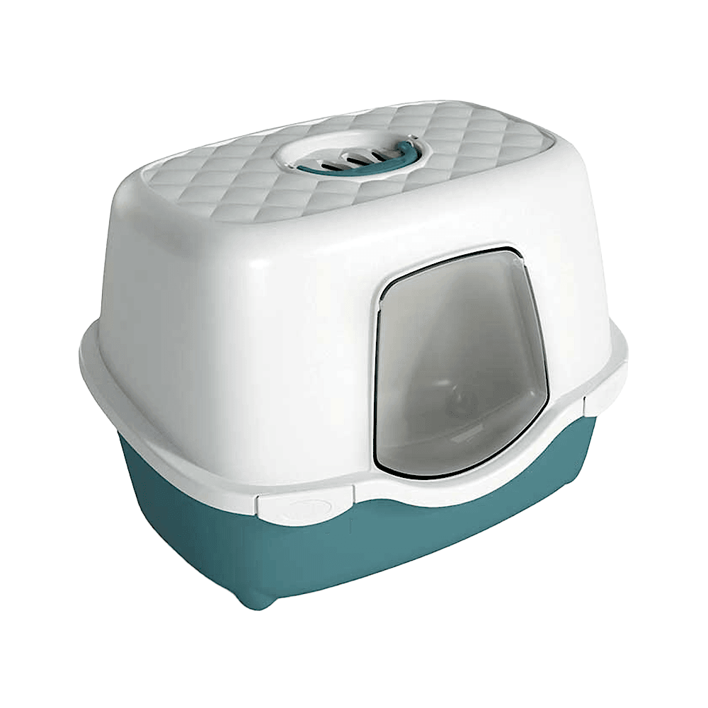 Stefanplast Beyaz Yeşil Karbon Filtreli Kedi Tuvaleti (56 x 39 x 39 cm)