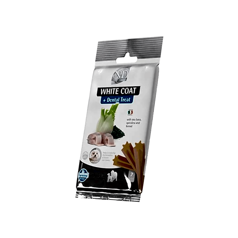 N&D Levrek, Rezene & Spirulinalı Dental Treat White Coat Mini Köpek Ödülü (60 g)