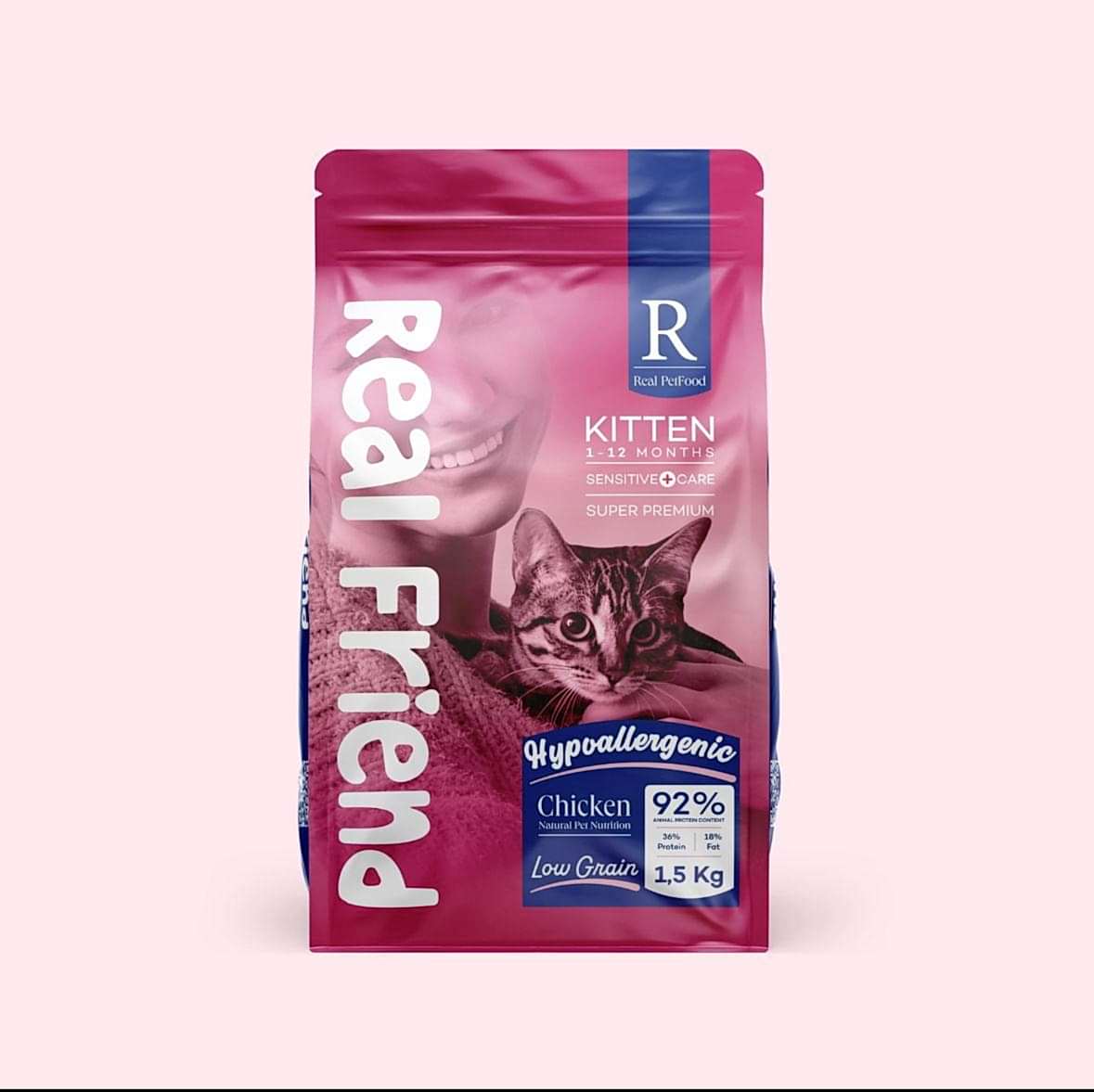 Real Friend Sensitive Care Hypoallergenic Kitten Food with Chicken 36/18
