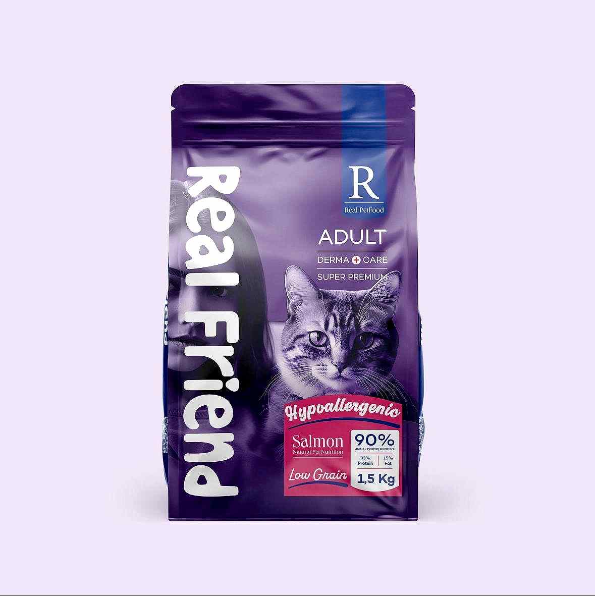 Real Friend Derma Care Hypoallergenic Adult Cat Food with Salmon 32/15