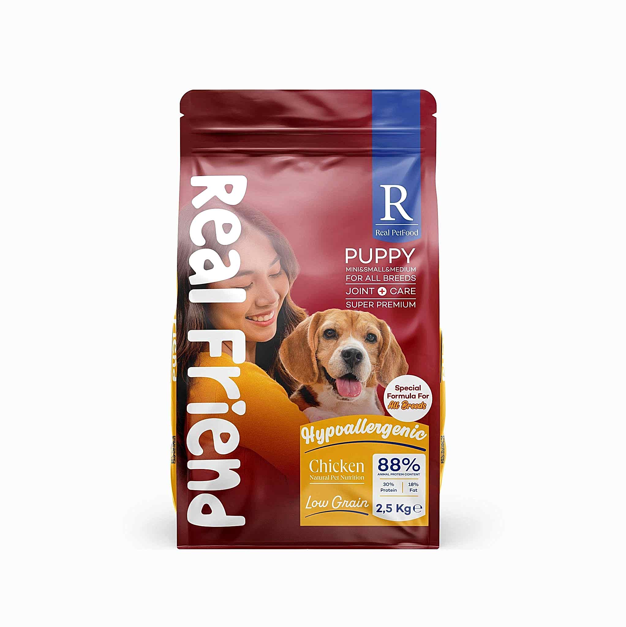 Real Friend Joint Care Hypoallergenic All Breeds Puppy Dog Food with Chicken 30/18