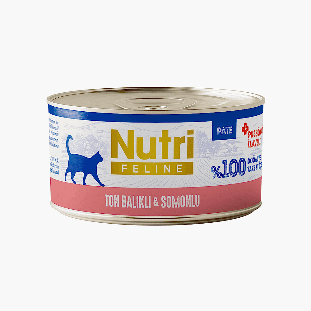 Nutri Feline Ton Balıklı ve Somonlu Tahılsız Konserve Yetişkin Kedi Maması (70 g)