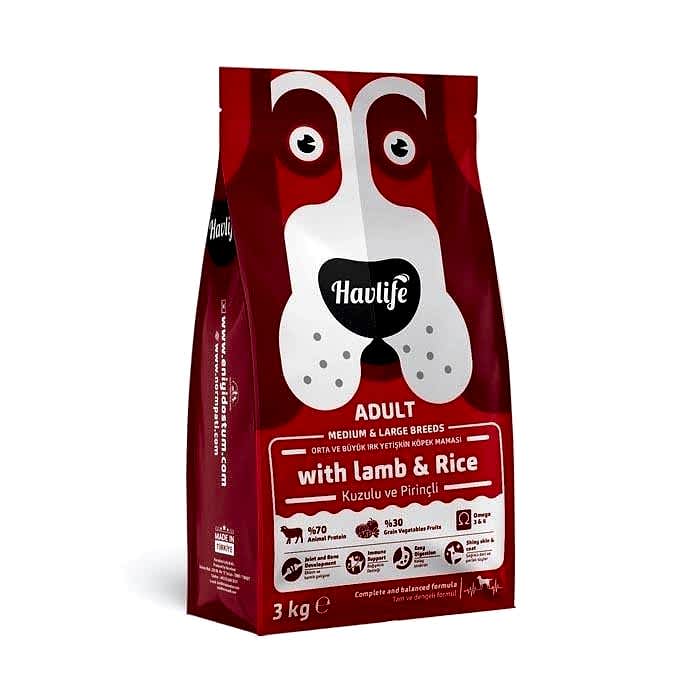 Havlife Kuzu Etli Orta ve Büyük Irk Yetişkin Köpek Maması (3 kg)