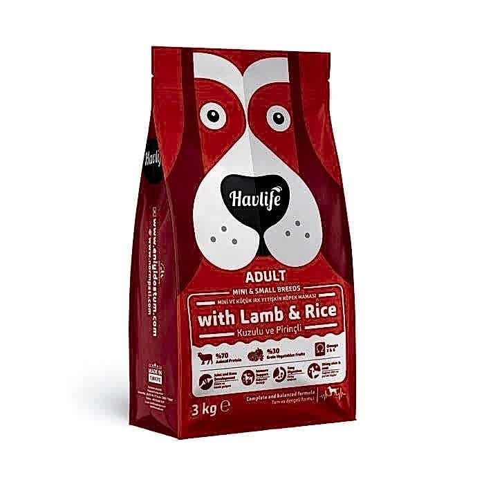 Havlife Kuzu Etli ve Pirinçli Küçük Irk Yetişkin Köpek Maması (3 kg)