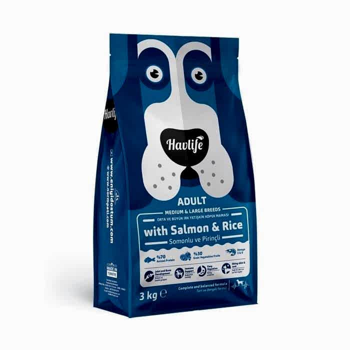 Havlife Somonlu Orta ve Büyük Irk Yetişkin Köpek Maması (3 kg)