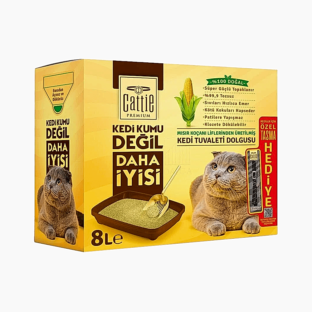 Cattie Süper Topaklanan Mısır Koçanı Kedi Tuvaleti Dolgusu (8 L)