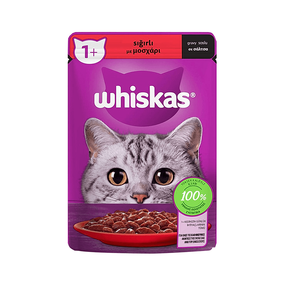 Whiskas Pouch Sığır Etli Kedi Maması (85 g)