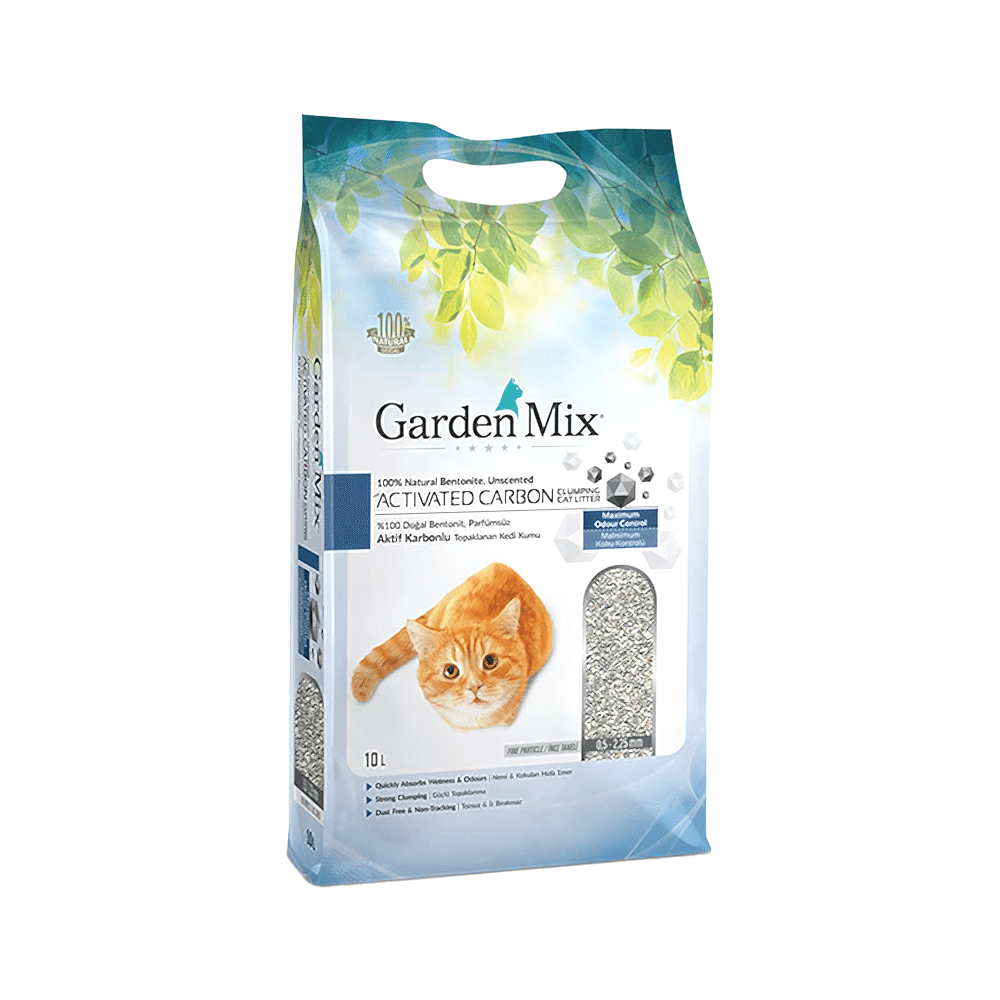 Garden Mix Aktif Karbonlu İnce Taneli Topaklanan Kedi Kumu (10 L)