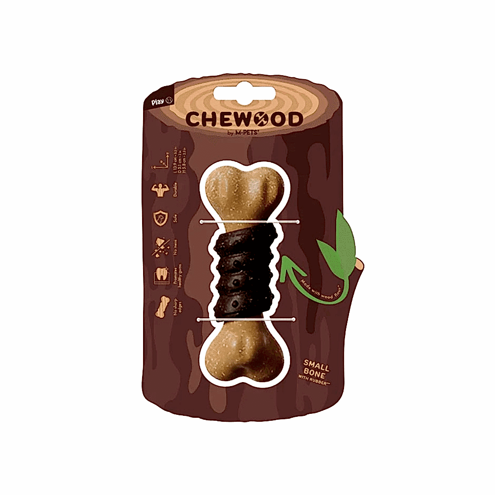 M-Pets Chewood Kauçuk Çiğnenebilir Kemik Köpek Oyuncağı (S)