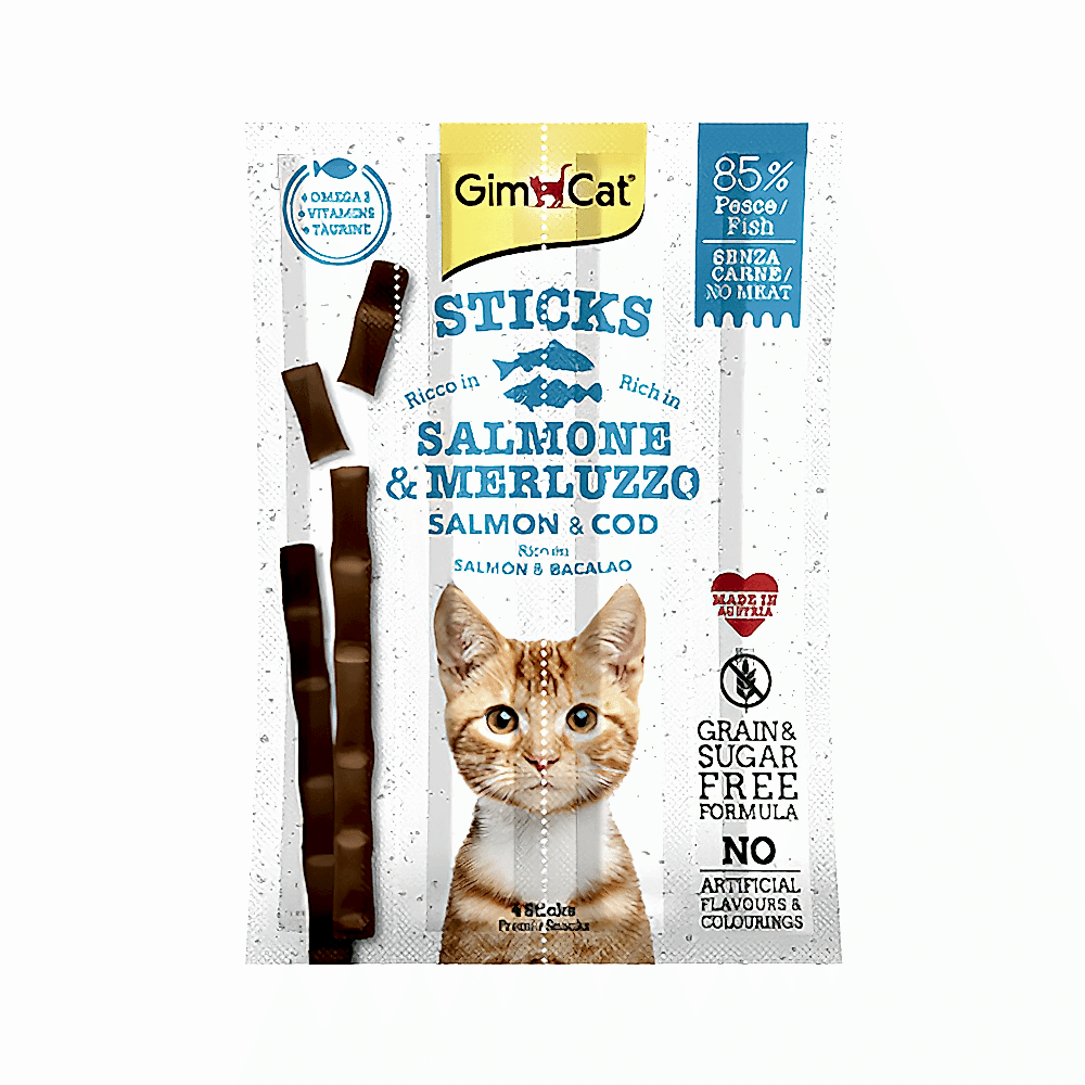 GimCat Sticks Alabalıklı ve Somonlu Kedi Ödülü (4 x 5 g)