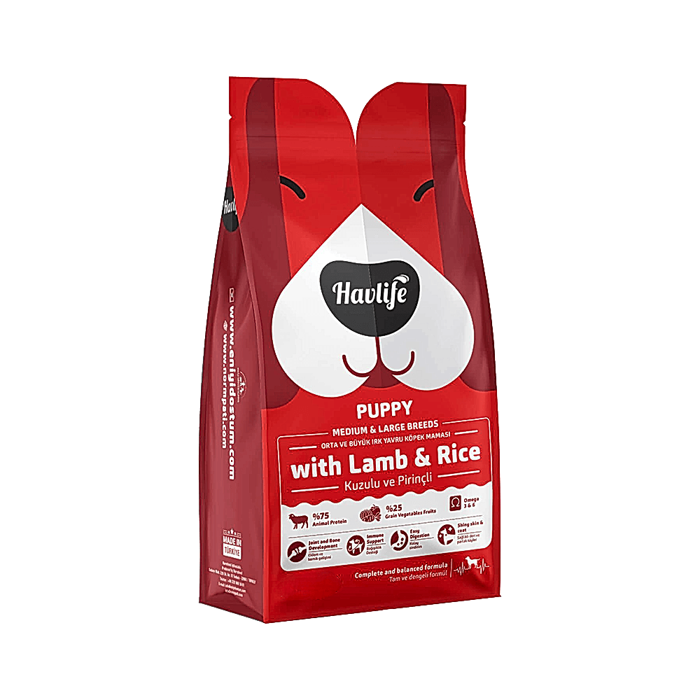 Havlife Kuzu Etli Orta ve Büyük Irk Yavru Köpek Maması (3 kg)