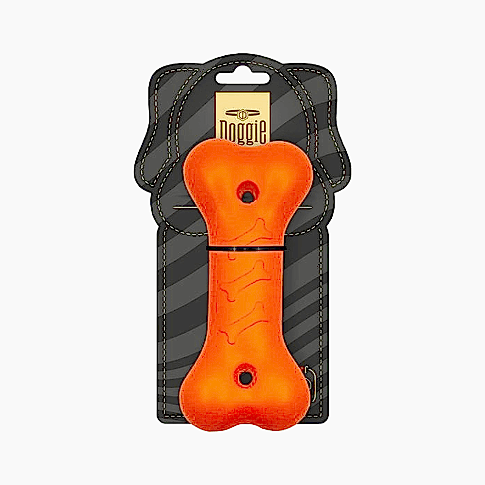 Doggie Eva Turuncu Kemik Köpek Oyuncağı (20 cm)
