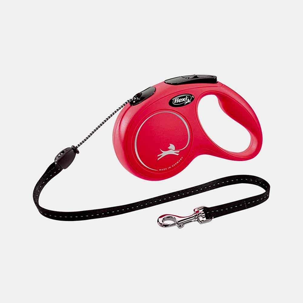 Flexi New Classic İpli Otomatik Gezdirme Kırmızı M (5 m)