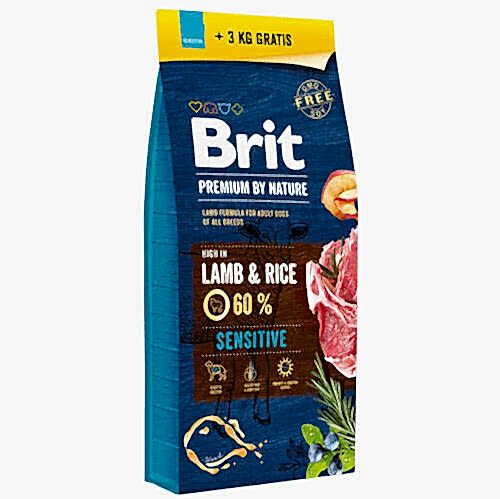 BRIT PREMIUM BY NATURE SENSITIVE LAMB 15+3 KG