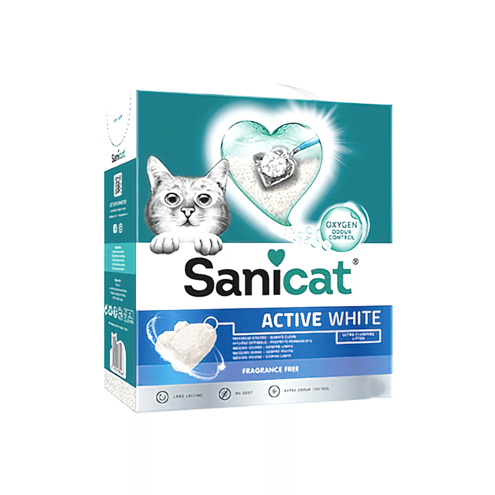 Sanicat Active White Ultra Topaklanan İnce Taneli Kedi Kumu (10 L)